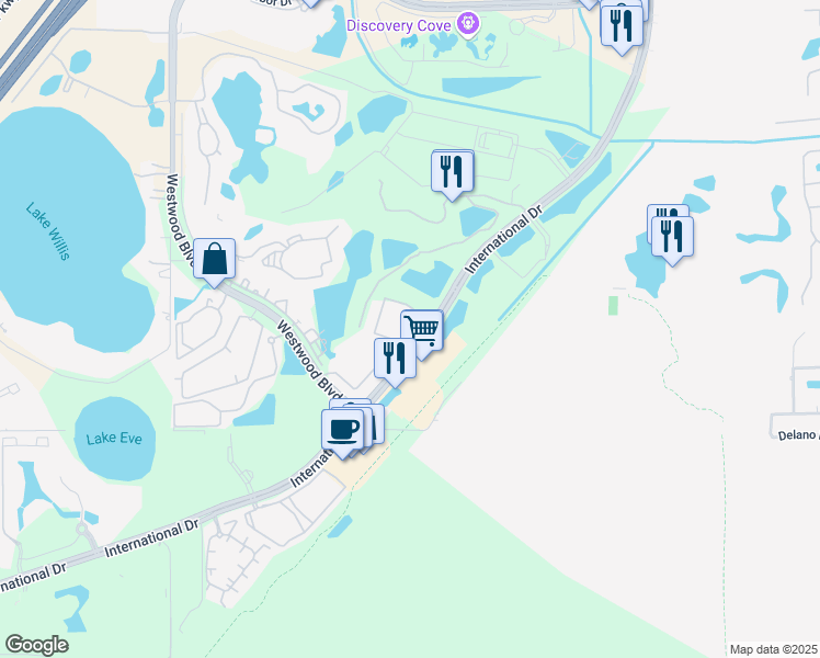 map of restaurants, bars, coffee shops, grocery stores, and more near 6676 Tanglewood Bay Dr in Orlando