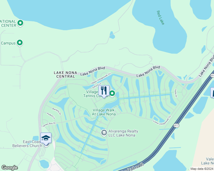 map of restaurants, bars, coffee shops, grocery stores, and more near 11874 Kipper Drive in Orlando