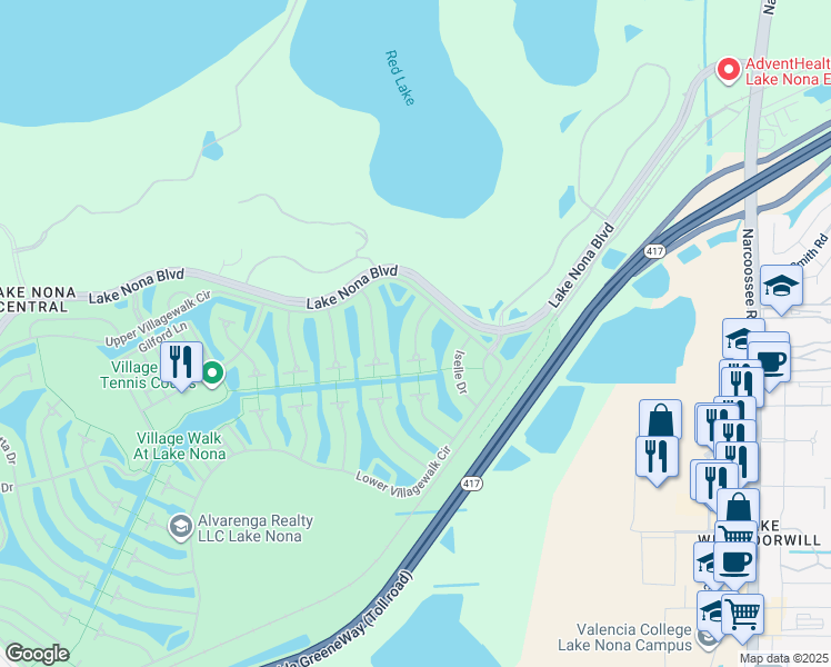 map of restaurants, bars, coffee shops, grocery stores, and more near 11859 Gennaro Lane in Orlando