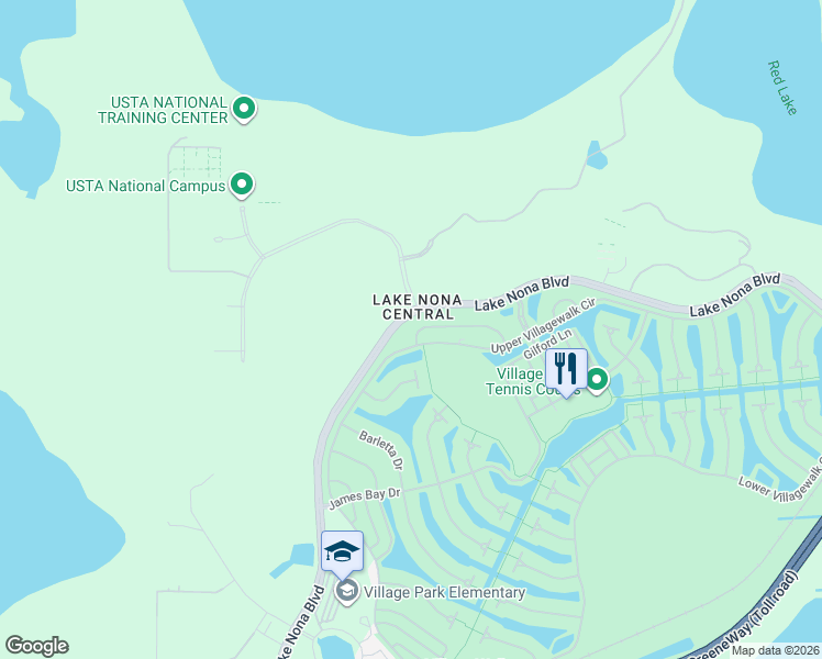 map of restaurants, bars, coffee shops, grocery stores, and more near 11956 Fiore Drive in Orlando