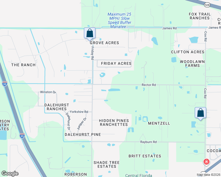 map of restaurants, bars, coffee shops, grocery stores, and more near 4661 Rector Road in Cocoa
