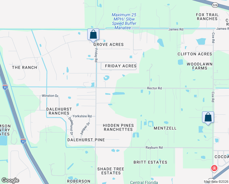 map of restaurants, bars, coffee shops, grocery stores, and more near 4661 Rector Road in Cocoa