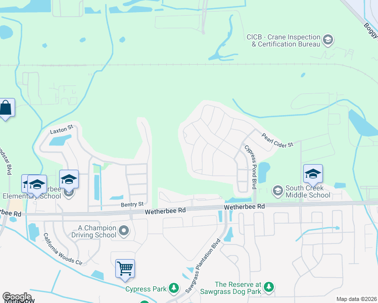 map of restaurants, bars, coffee shops, grocery stores, and more near 4020 Scarlet Branch Road in Orlando
