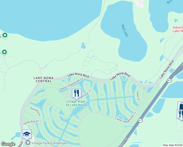 map of restaurants, bars, coffee shops, grocery stores, and more near 13027 Bovet Avenue in Orlando