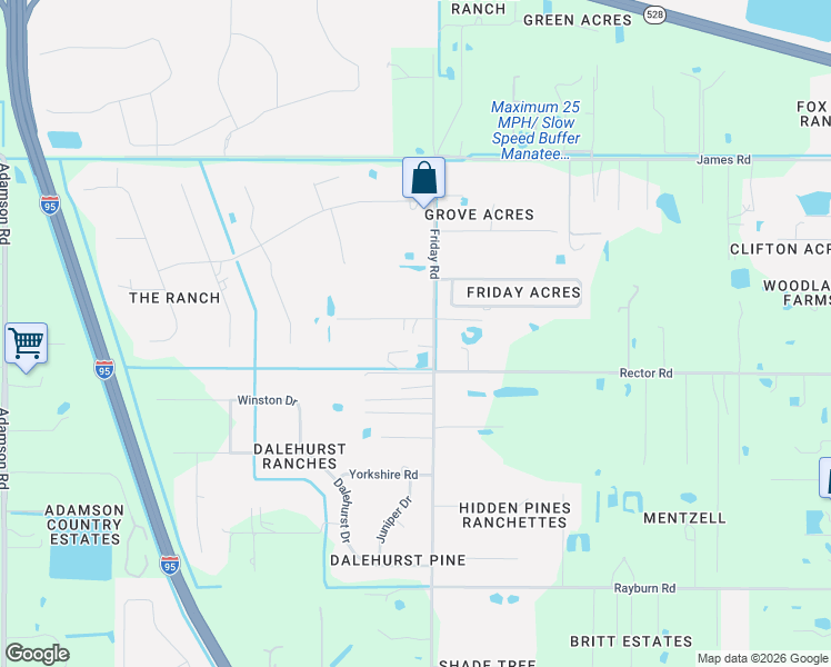 map of restaurants, bars, coffee shops, grocery stores, and more near 5011 Scott Road in Cocoa