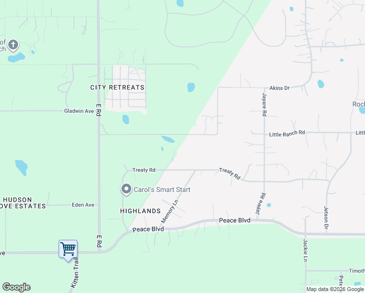 map of restaurants, bars, coffee shops, grocery stores, and more near 13331 Treaty Road in Spring Hill