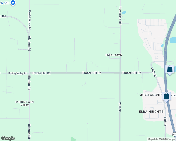 map of restaurants, bars, coffee shops, grocery stores, and more near 36641 Frazee Hill Road in Dade City