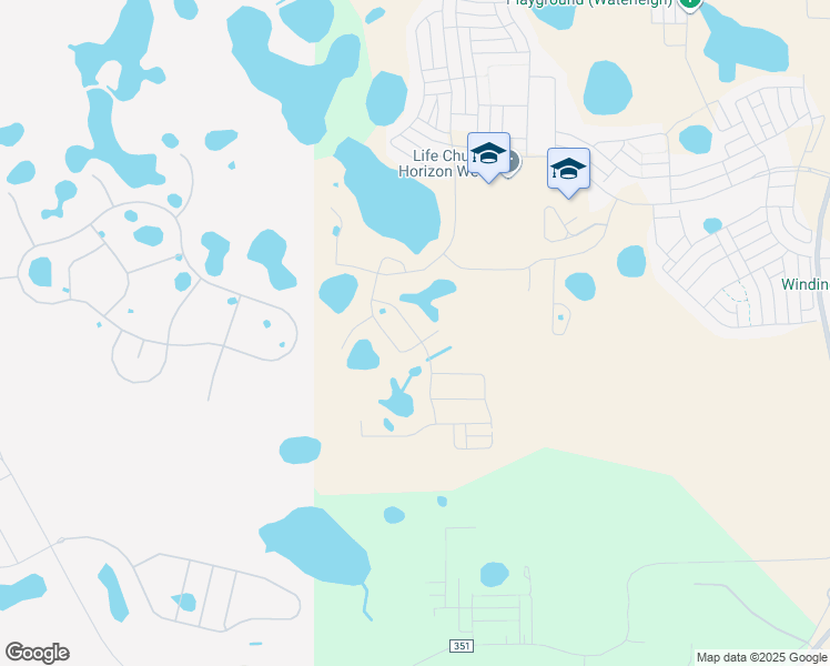 map of restaurants, bars, coffee shops, grocery stores, and more near 16000 Water Spring Boulevard in Winter Garden