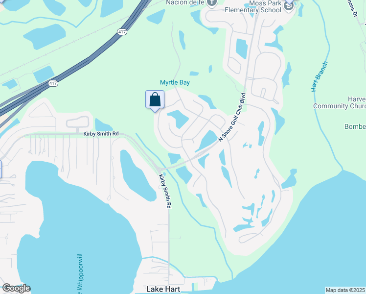 map of restaurants, bars, coffee shops, grocery stores, and more near 9703 Secret Cove Lane in Orlando