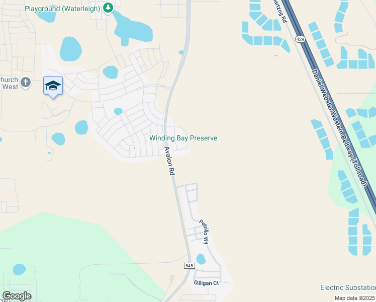map of restaurants, bars, coffee shops, grocery stores, and more near 10400 Spring Arbor Lane in Winter Garden