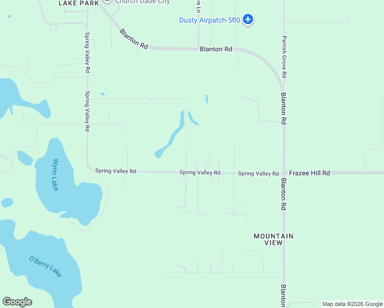 map of restaurants, bars, coffee shops, grocery stores, and more near 16430 Spring Valley Road in Dade City