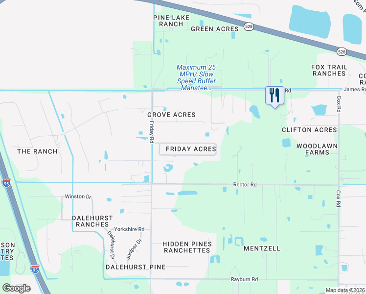 map of restaurants, bars, coffee shops, grocery stores, and more near 4659 North Friday Circle in Cocoa
