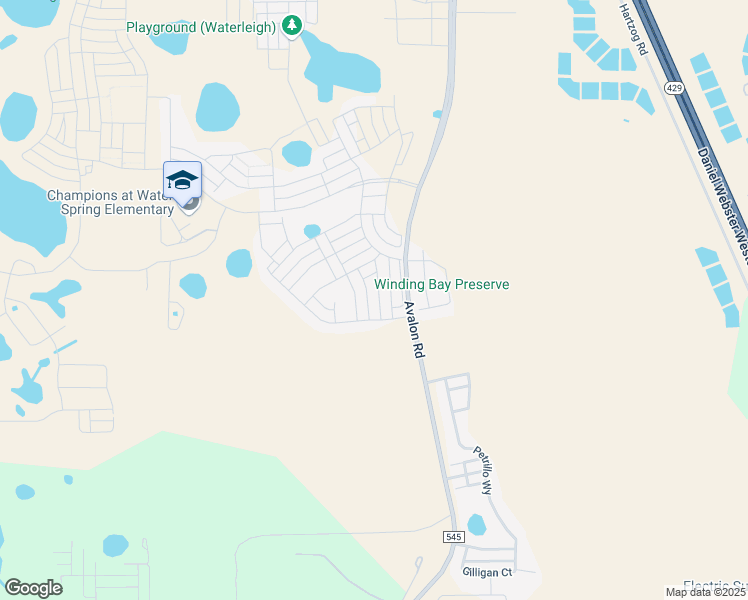 map of restaurants, bars, coffee shops, grocery stores, and more near 11091 Folklore Street in Winter Garden