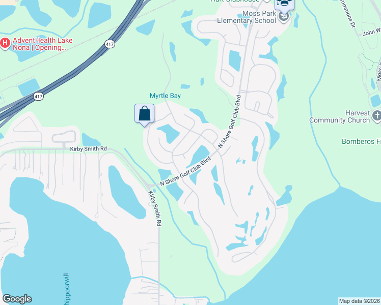map of restaurants, bars, coffee shops, grocery stores, and more near 9818 Secret Cove Lane in Orlando