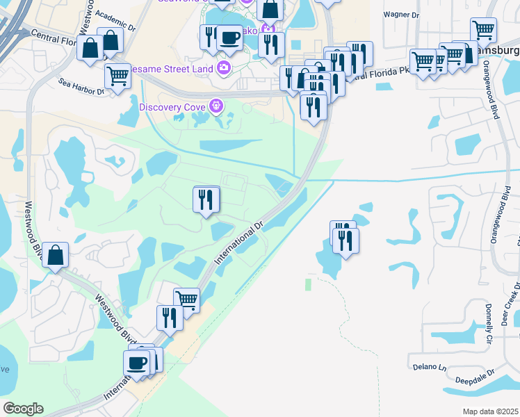 map of restaurants, bars, coffee shops, grocery stores, and more near in Orange County