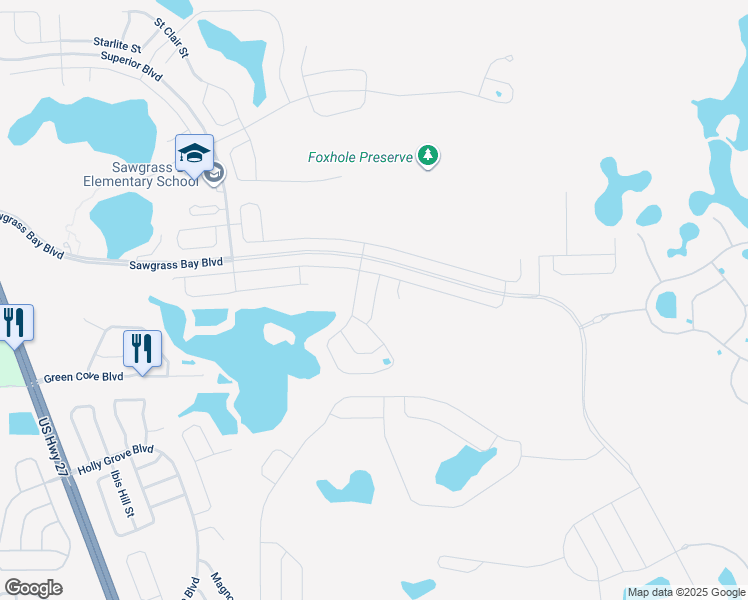 map of restaurants, bars, coffee shops, grocery stores, and more near Beargrass Street in Four Corners