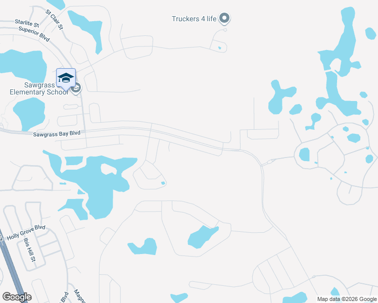 map of restaurants, bars, coffee shops, grocery stores, and more near 16338 Yelloweyed Drive in Clermont