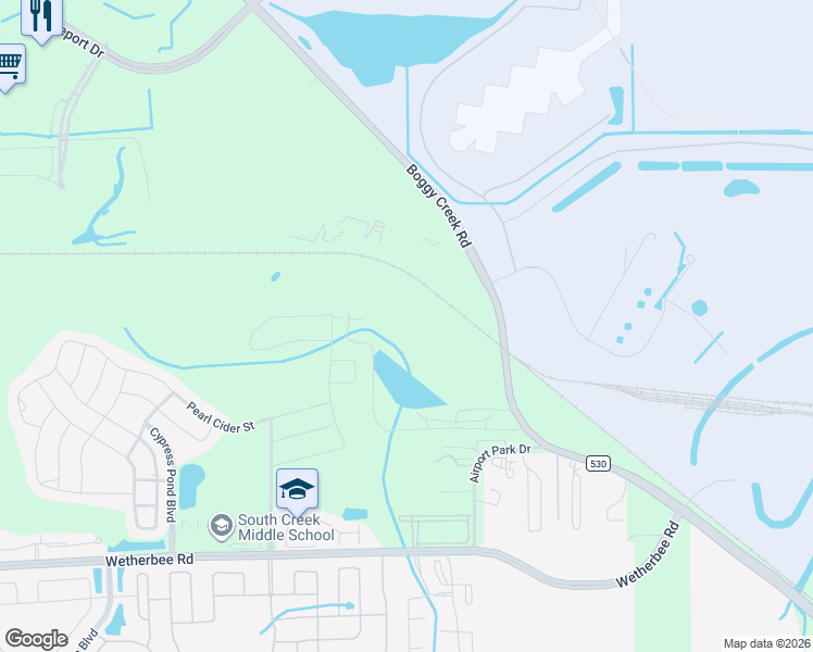 map of restaurants, bars, coffee shops, grocery stores, and more near 11582 Boggy Creek Road in Orlando