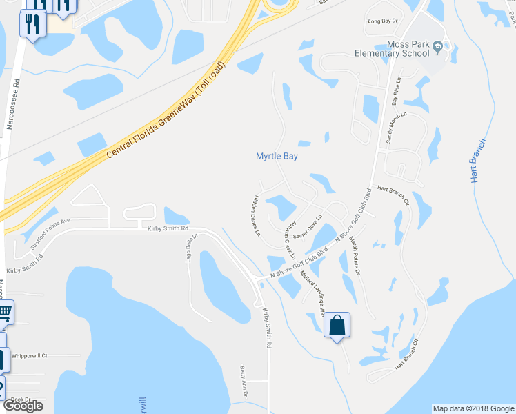 map of restaurants, bars, coffee shops, grocery stores, and more near 9608 Pacific Pines Court in Orlando