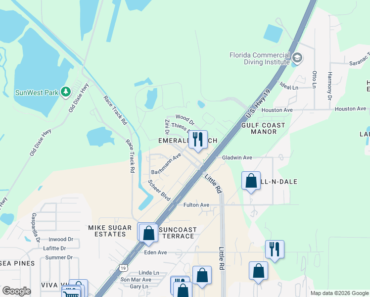 map of restaurants, bars, coffee shops, grocery stores, and more near 16803 Bachman Avenue in Hudson