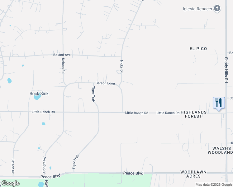 map of restaurants, bars, coffee shops, grocery stores, and more near 15128 Garson Loop in Spring Hill