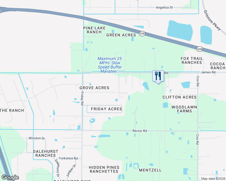 map of restaurants, bars, coffee shops, grocery stores, and more near 4619 Janet Road in Cocoa