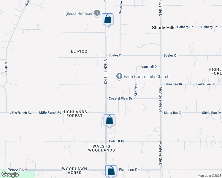 map of restaurants, bars, coffee shops, grocery stores, and more near 16014 Tulip Tree Drive in Spring Hill