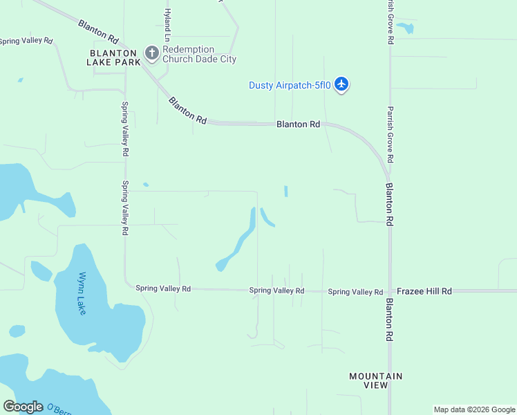 map of restaurants, bars, coffee shops, grocery stores, and more near 35610 Blanton Road in Dade City