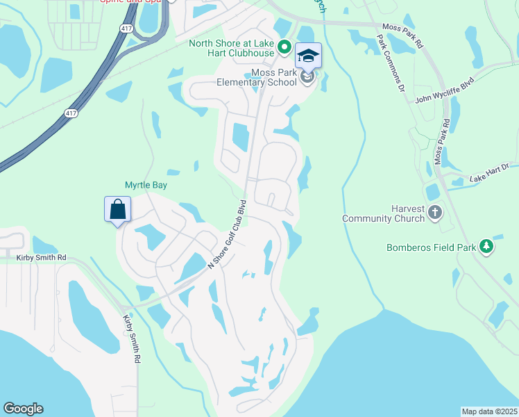 map of restaurants, bars, coffee shops, grocery stores, and more near 10187 Marsh Pine Circle in Orlando