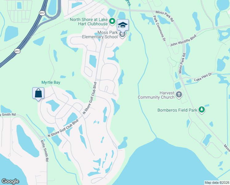 map of restaurants, bars, coffee shops, grocery stores, and more near 9615 Old Marsh Court in Orlando