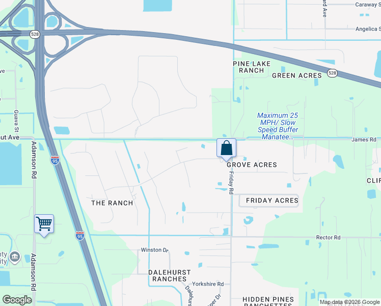 map of restaurants, bars, coffee shops, grocery stores, and more near 5080 Ranchwood Drive in Cocoa