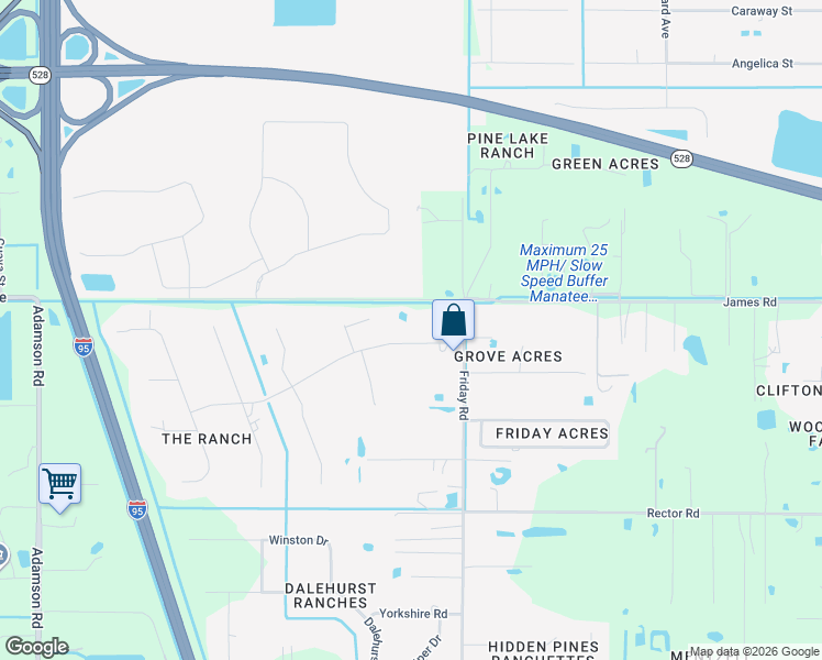 map of restaurants, bars, coffee shops, grocery stores, and more near 5044 Ranchwood Drive in Cocoa