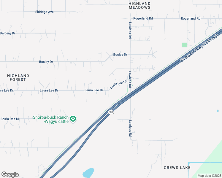 map of restaurants, bars, coffee shops, grocery stores, and more near 17812 Laura Lee Drive in Shady Hills
