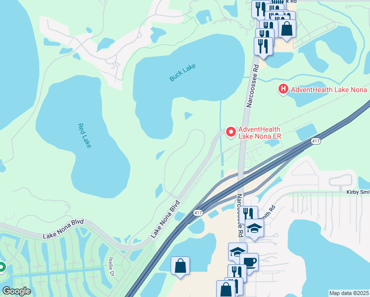 map of restaurants, bars, coffee shops, grocery stores, and more near 8467 Adalina Place in Orlando