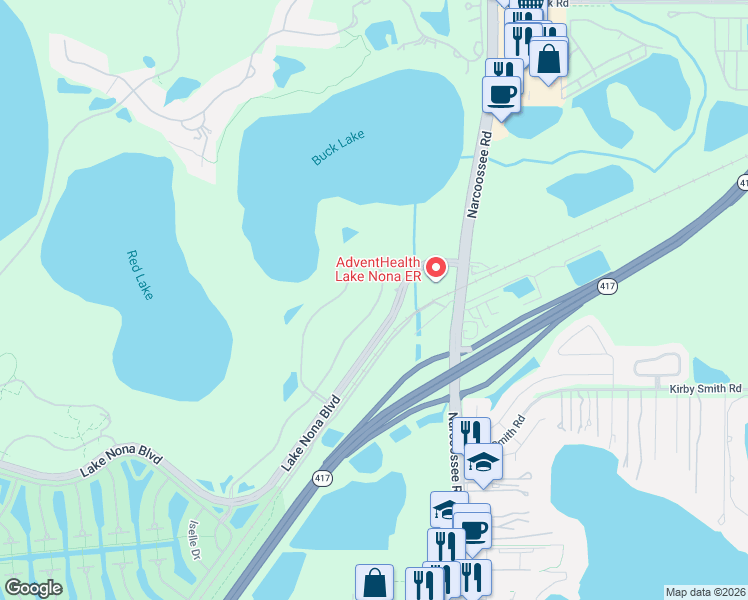 map of restaurants, bars, coffee shops, grocery stores, and more near 10763 Savona Way in Orlando