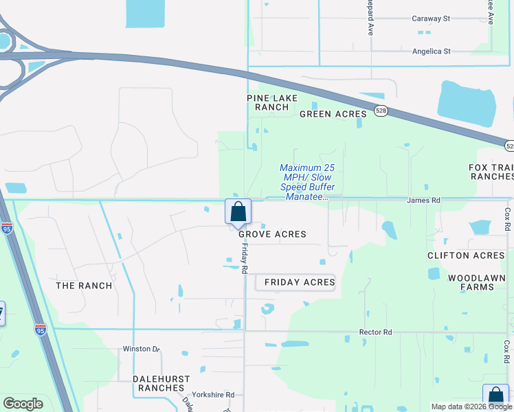 map of restaurants, bars, coffee shops, grocery stores, and more near 4650 James Road in Cocoa