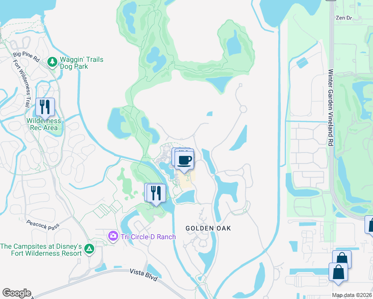 map of restaurants, bars, coffee shops, grocery stores, and more near 10100 Dream Tree Boulevard in Orange County