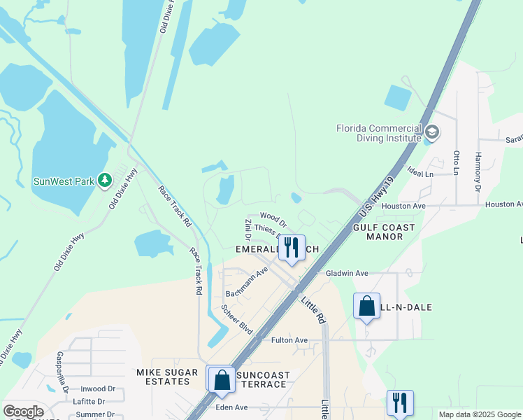 map of restaurants, bars, coffee shops, grocery stores, and more near 9223 Wood Dr in Hudson