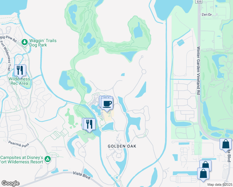map of restaurants, bars, coffee shops, grocery stores, and more near 10071 Autumn Mist Lane in Orlando