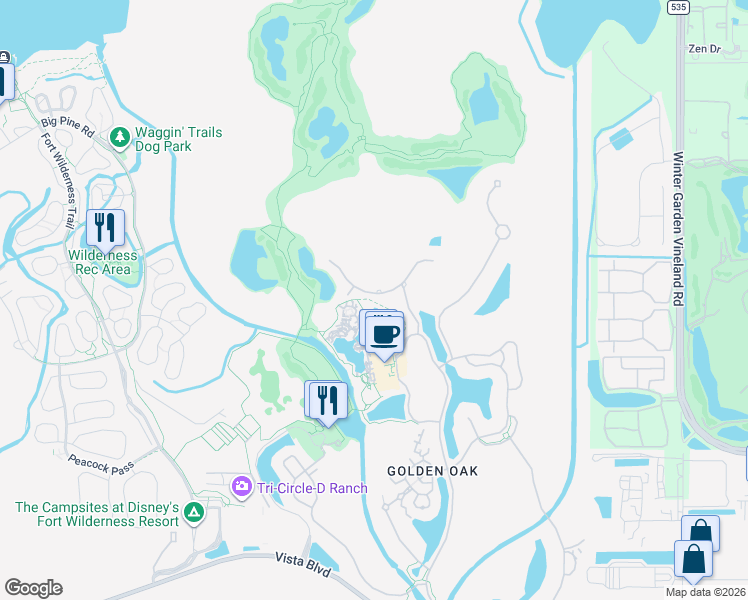 map of restaurants, bars, coffee shops, grocery stores, and more near 10100 Dream Tree Boulevard in Orange County