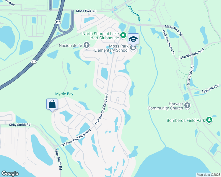 map of restaurants, bars, coffee shops, grocery stores, and more near 10113 Sandy Marsh Lane in Orlando