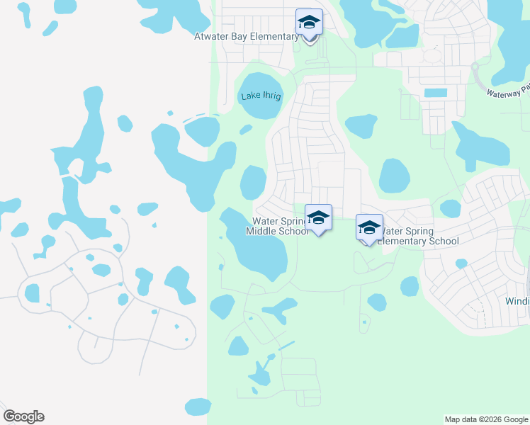 map of restaurants, bars, coffee shops, grocery stores, and more near 16000 Water Spring Boulevard in Winter Garden