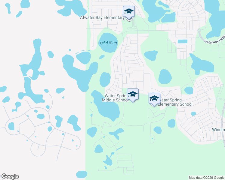 map of restaurants, bars, coffee shops, grocery stores, and more near 16000 Water Spring Boulevard in Winter Garden
