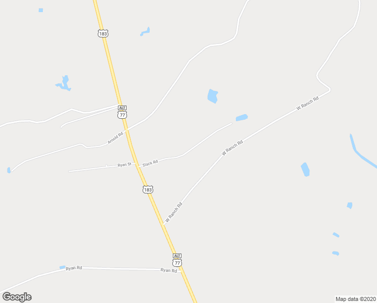 map of restaurants, bars, coffee shops, grocery stores, and more near Slack Road in Refugio County