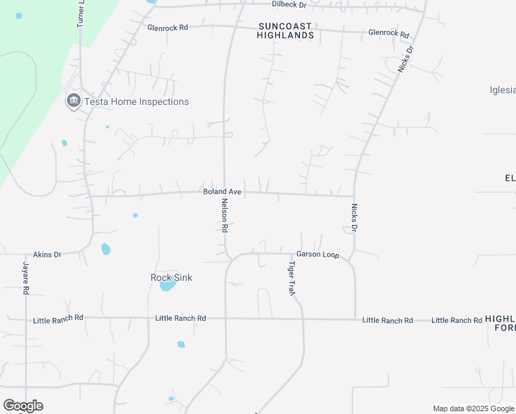 map of restaurants, bars, coffee shops, grocery stores, and more near 14730 Boland Avenue in Spring Hill