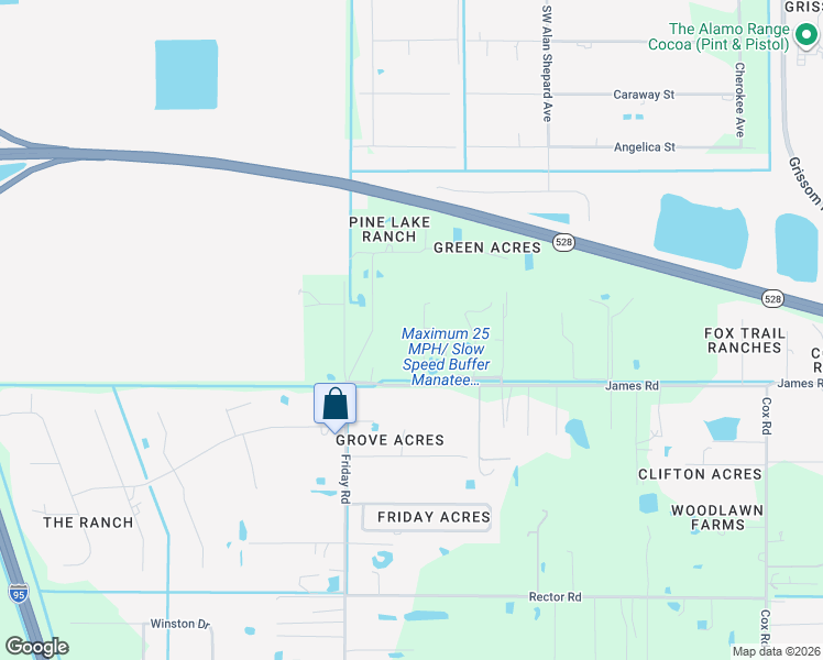 map of restaurants, bars, coffee shops, grocery stores, and more near 2775 Friday Lane in Cocoa