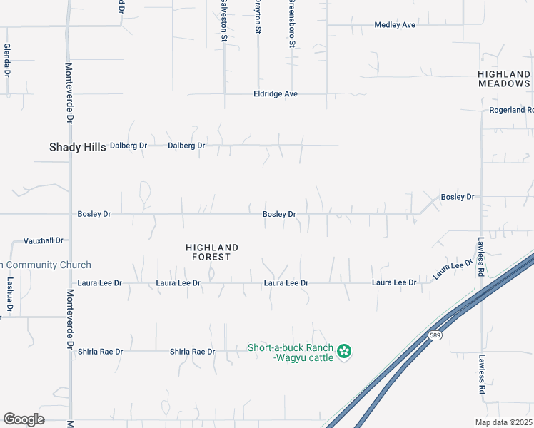 map of restaurants, bars, coffee shops, grocery stores, and more near 17207 Bosley Drive in Spring Hill
