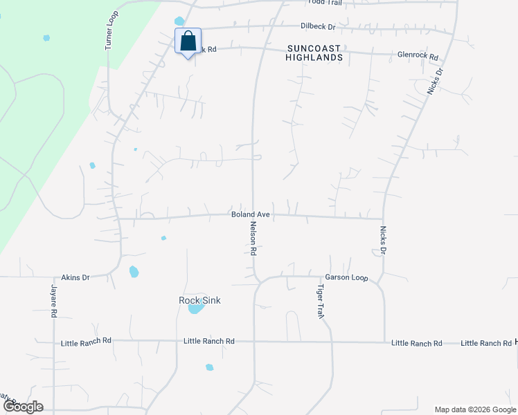 map of restaurants, bars, coffee shops, grocery stores, and more near 17202 Nelson Road in Spring Hill