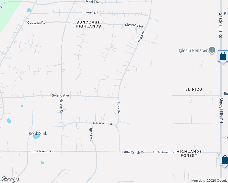 map of restaurants, bars, coffee shops, grocery stores, and more near 17121 Nicks Drive in Spring Hill