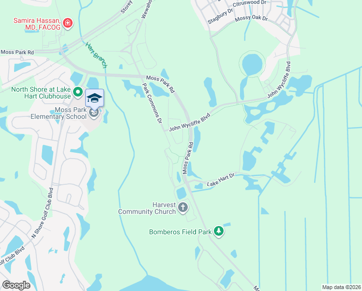 map of restaurants, bars, coffee shops, grocery stores, and more near 11300 Whistling Pine Way in Orlando